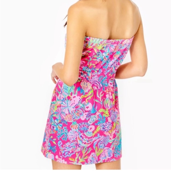 Lilly Pulitzer Larch Coverup Dress in Pink Isle Shell Me Something Good Small - Picture 3 of 11
